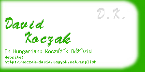 david koczak business card